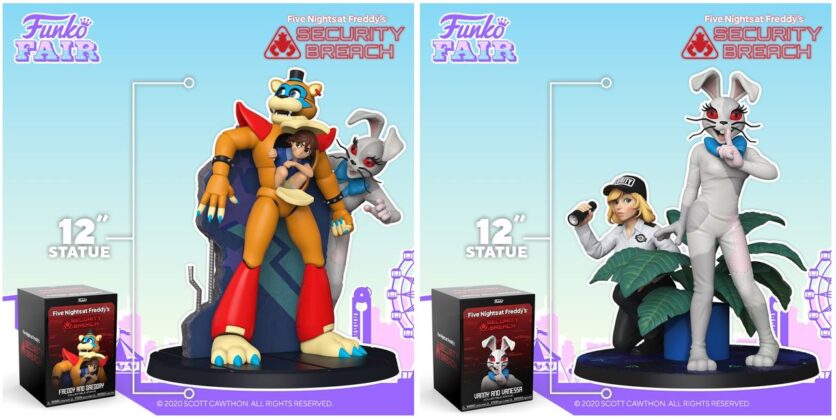five nights at freddy's security breach vanny and vanessa statue 12 inch