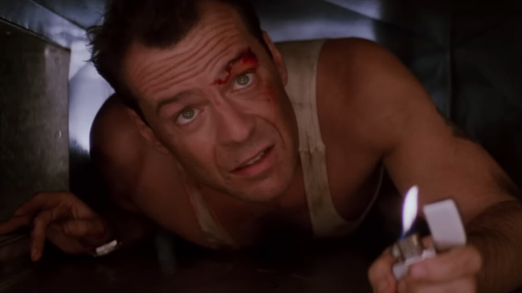 Die Hard - Bruce Willis as John McClane in a vent
