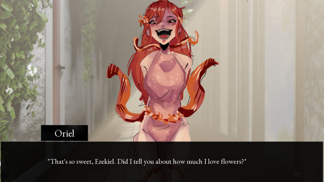 Oriel talking to Ezekiel in Seraphim Slum