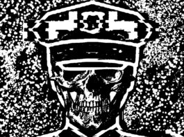 A mysterious skull-faced boss in CRUST SHMUP