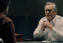 HYSTERIA Die Young Episode 102 Pictured l-r Emjay Anthony as Dylan Bruce Campbell as Chief Dandridge Photo by PEACOCK