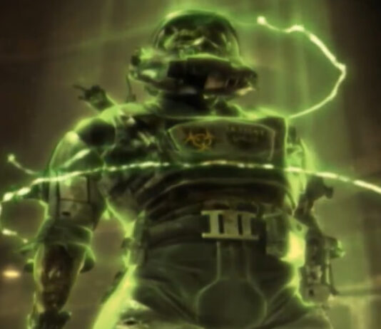 A possessed HAZMAT soldier corpse in Area 51