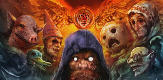 A piece of key art depicting the grotesque characters in Moroi