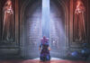 The Inquisitor standing in front of an open doorway in Mandragora