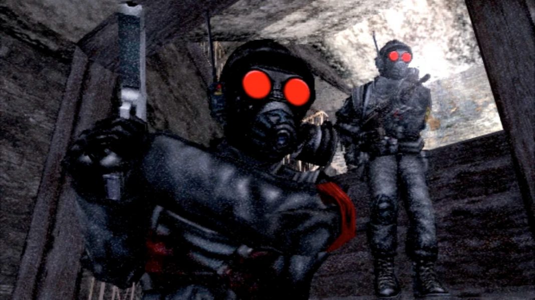 A group of Cerberus soldiers stalking Cash in Manhunt (2003)