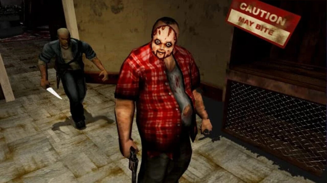 Cash approaching a gun-wielding Baby Face from behind in Manhunt (2003)