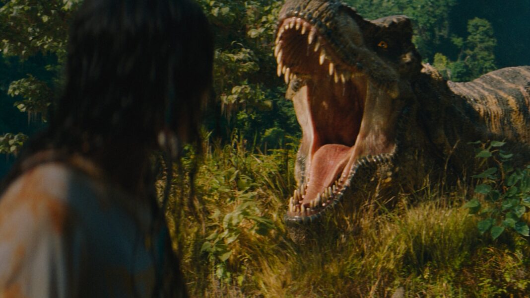 Jurassic World Rebirth T-Rex (1) A T-Rex yawns in Jurassic World Rebirth