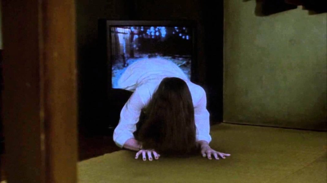 Sadako emerging from the TV in Ringu (1998)