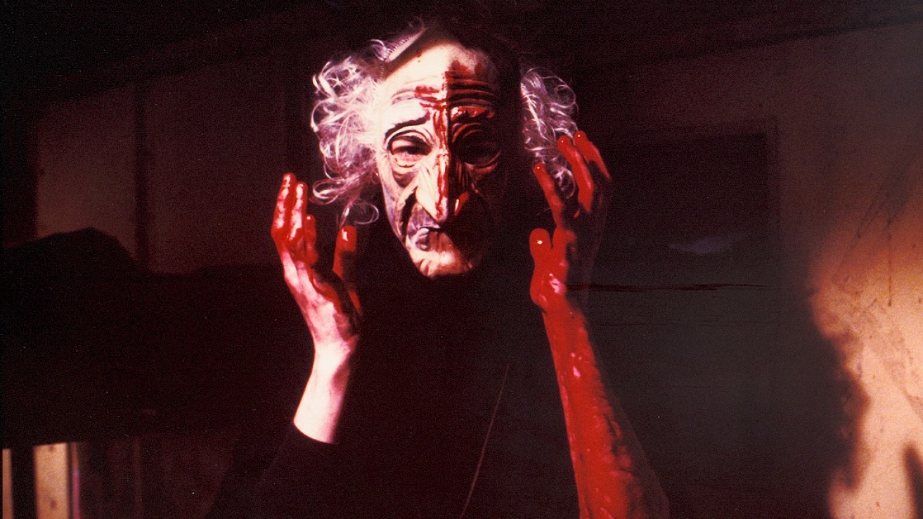 A killer wearing a Groucho Marx mask in Terror Train (1980)