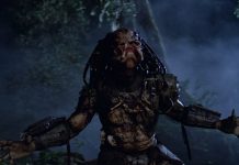 A Yautja screaming in Predator (1987)