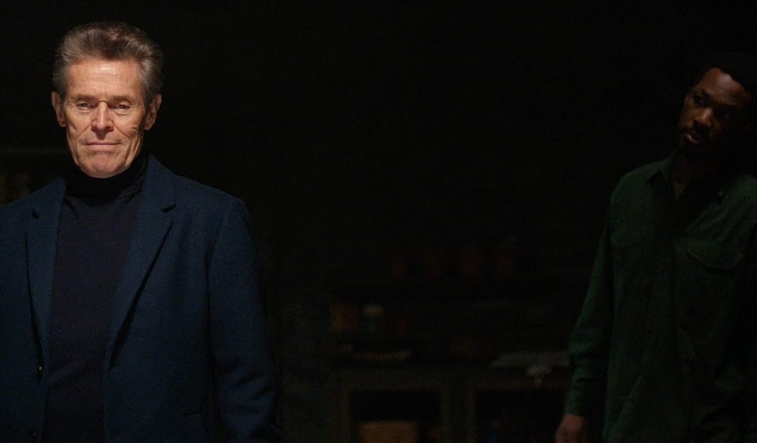 Corey Hawkins and Willem Dafoe in The Man in My Basement