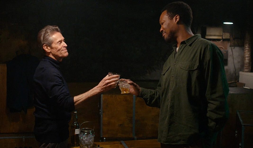 Willem Dafoe and Corey Hawkins in The Man in My Basement