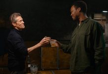 Willem Dafoe and Corey Hawkins in The Man in My Basement
