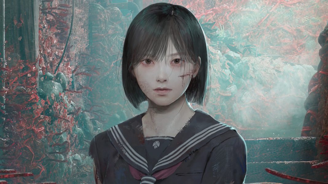 Shimizu Hinako staring at the camera in Silent Hill f