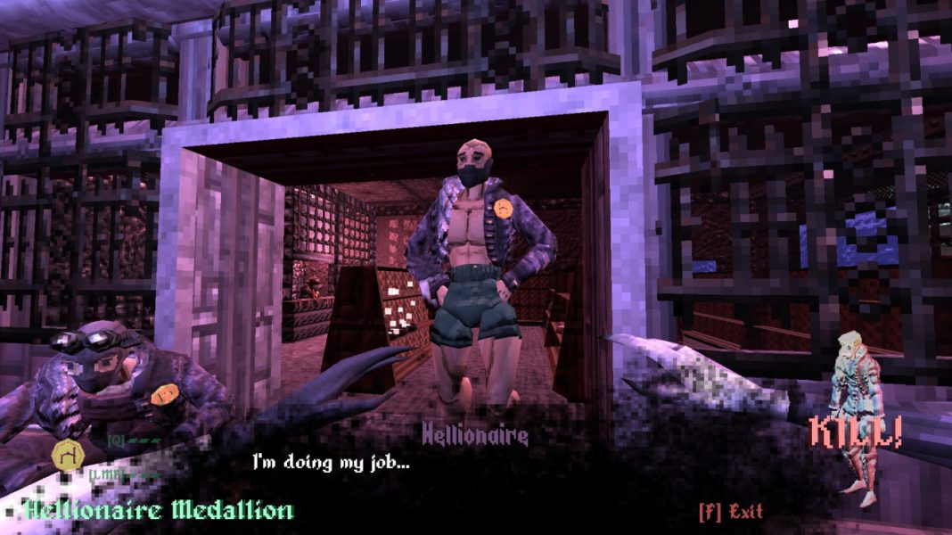 Fennel talking to a gruff Hellionaire in Brush Burial Gutter World