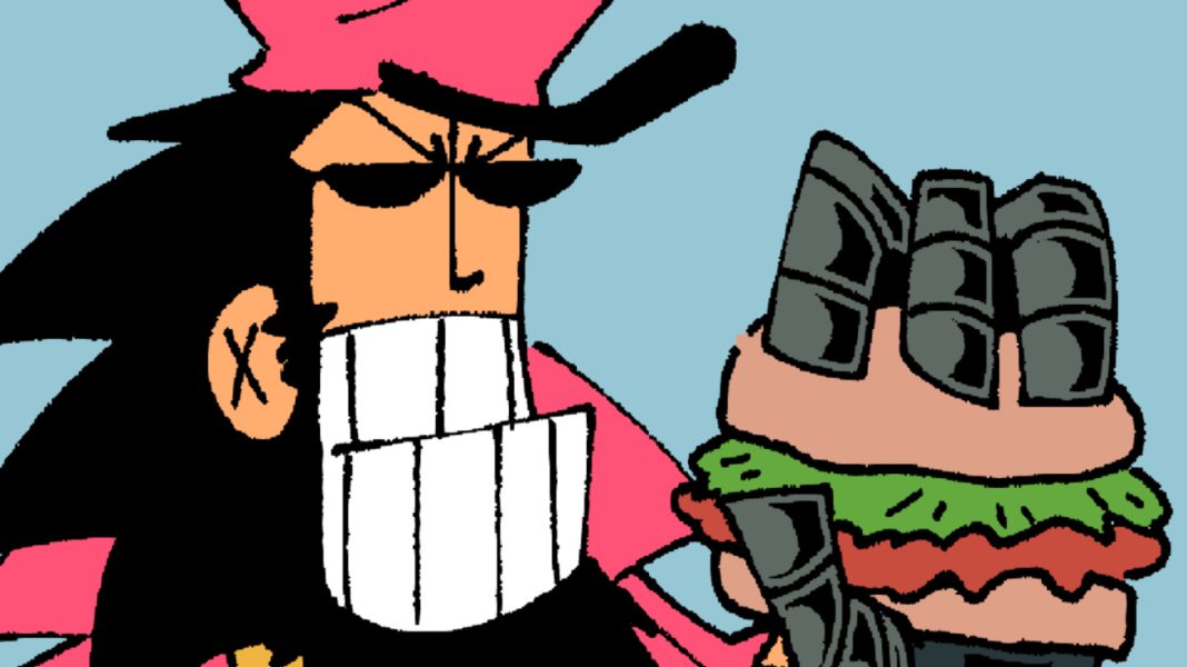 Wayne enjoying a tasty sandwich in Captain Wayne