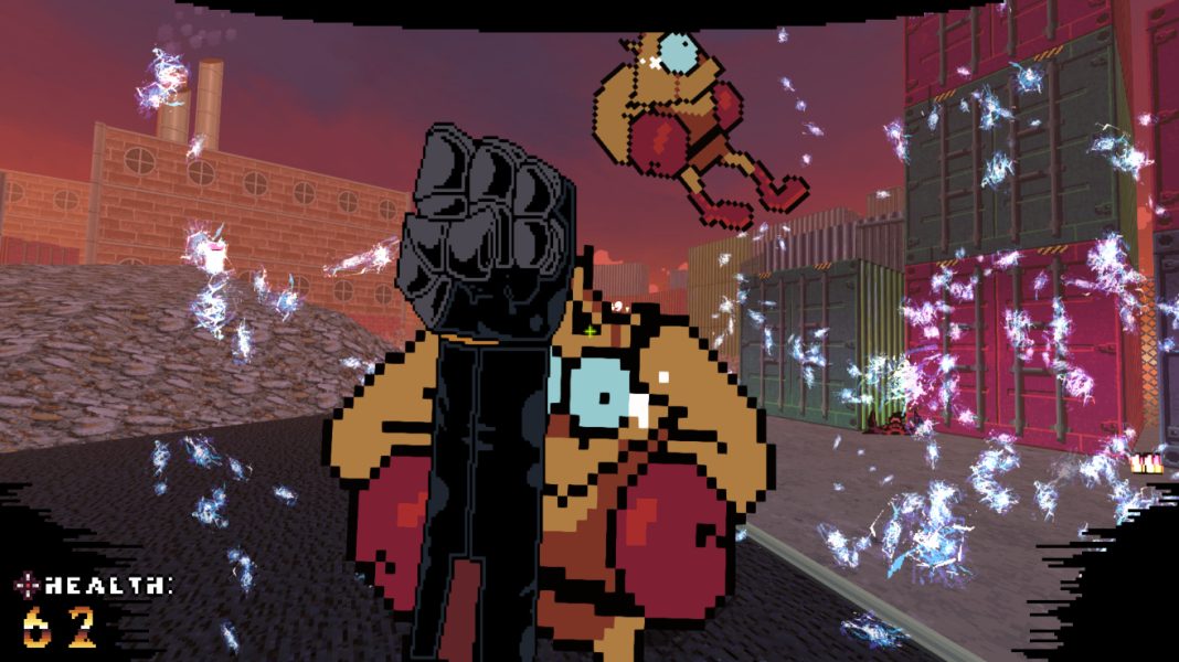 Wayne punching a group of Bruisers at a dockyard in Captain Wayne