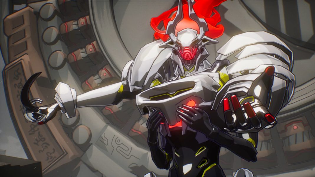 A sword-wielding boss facing down the player in MIGHTREYA