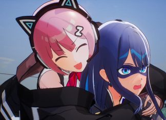 Reya and Nio hugging it out in MIGHTREYA