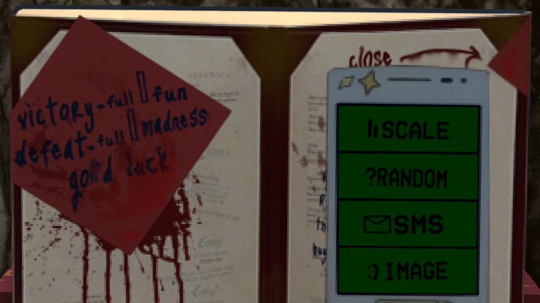 The player checking the menu in Girl With Gun