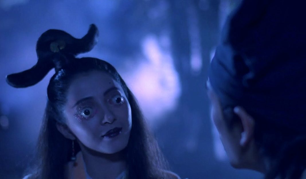 A woman's eyes bulge out in Picture of a Nymph (1987) A woman's eyes bulge out in Picture of a Nymph (1987)