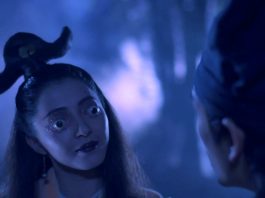 A woman's eyes bulge out in Picture of a Nymph (1987)