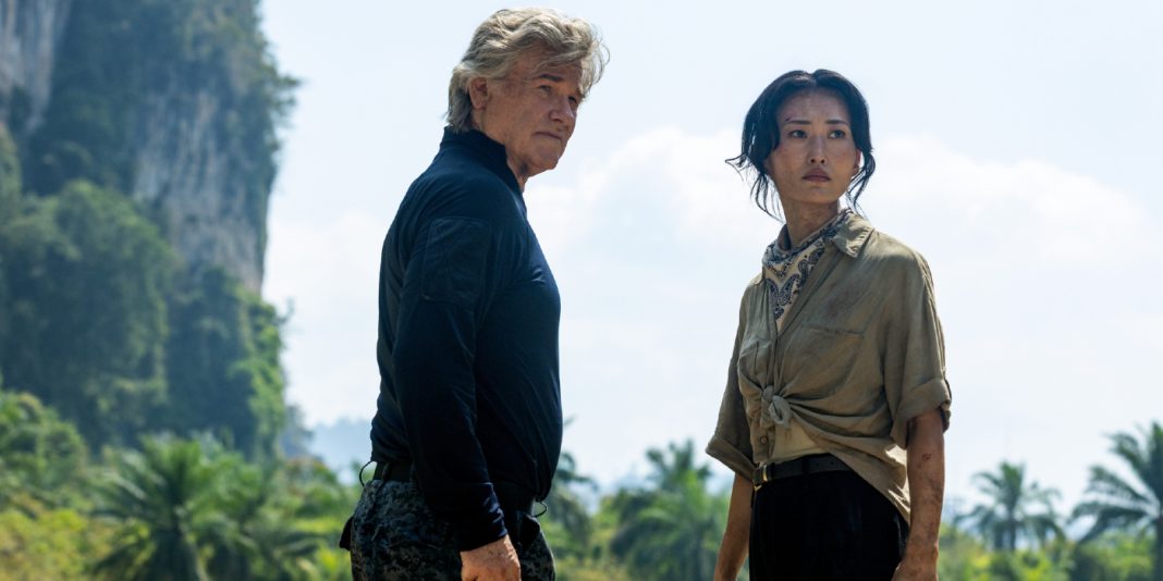 Older Lee Shaw and Dr. Keiko Randa venture to a volcanic mountaintop in Monarch Legacy of Monsters Season 2 Episode 10