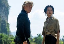 Older Lee Shaw and Dr. Keiko Randa venture to a volcanic mountaintop in Monarch Legacy of Monsters Season 2 Episode 10