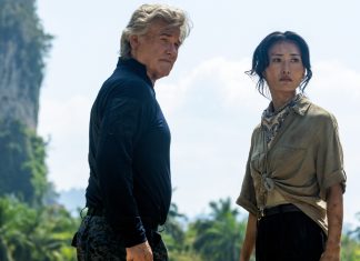 Older Lee Shaw and Dr. Keiko Randa venture to a volcanic mountaintop in Monarch Legacy of Monsters Season 2 Episode 10