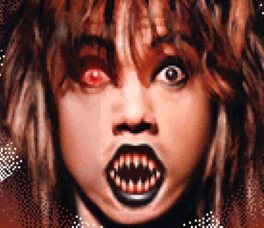 Screaming Mad George with spiky teeth in PARANOIASCAPE