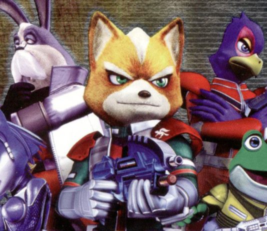 The main Star Fox crew posing on the box art for Star Fox: Assault