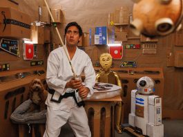 Zach King as Luke in Cardboard Star Wars
