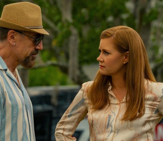 Anna stands with her hands on her hips while talking to Max Cady in Cape Fear Episode 4