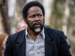 Boyd, in torn clothing, looks scared in the From Season 4 finale