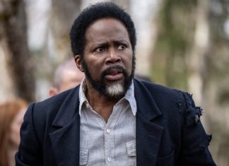 Boyd, in torn clothing, looks scared in the From Season 4 finale