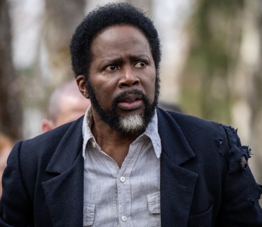 Boyd, in torn clothing, looks scared in the From Season 4 finale