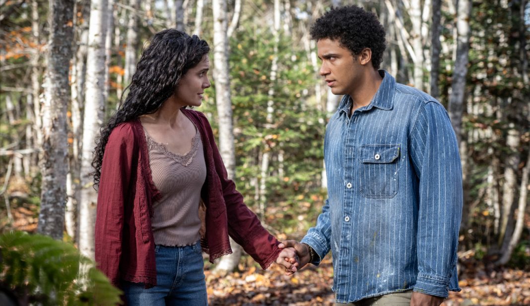 Fatima and Ellis hold hands in the woods in the From Season 4 finale