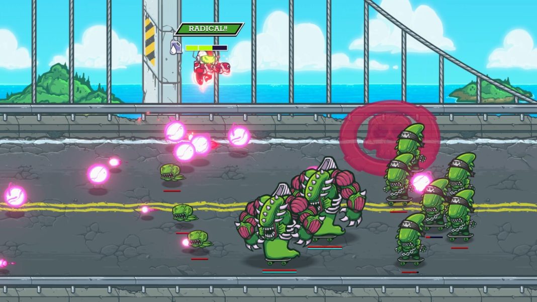 Krash Nitro leaping over a group of aliens in Maximum Thunderness