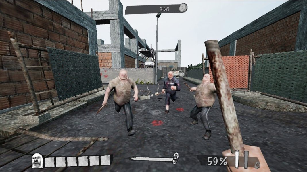The player facing a trio of pipe-wielding thugs in Scirocco Thugs