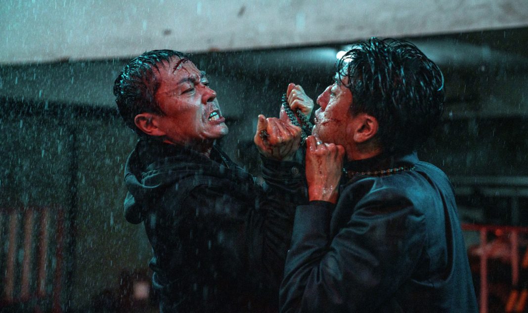 Two men fight in the rain in The Furious Two men fight in the rain in The Furious