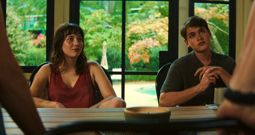 Natalie and Zach sit at the table, talking to their parents, in Cape Fear Episode 6