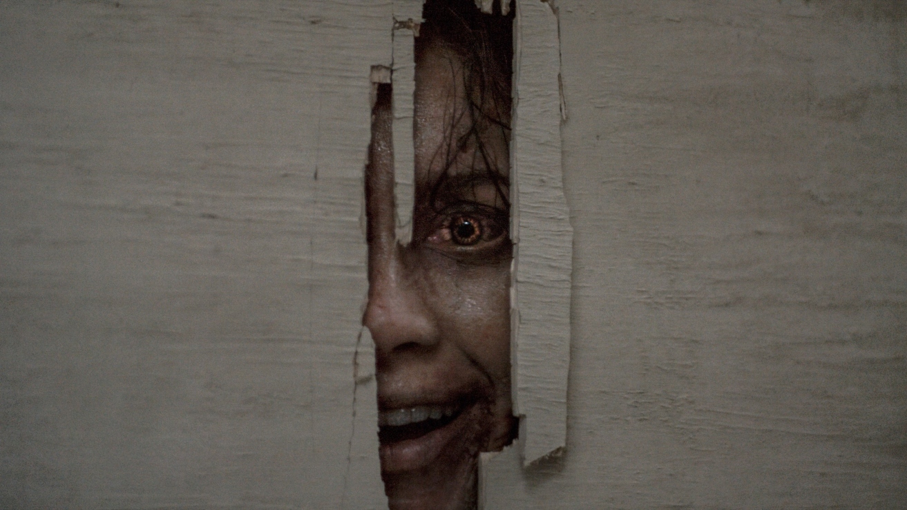 Theya looking through a door in Evil Dead Burn