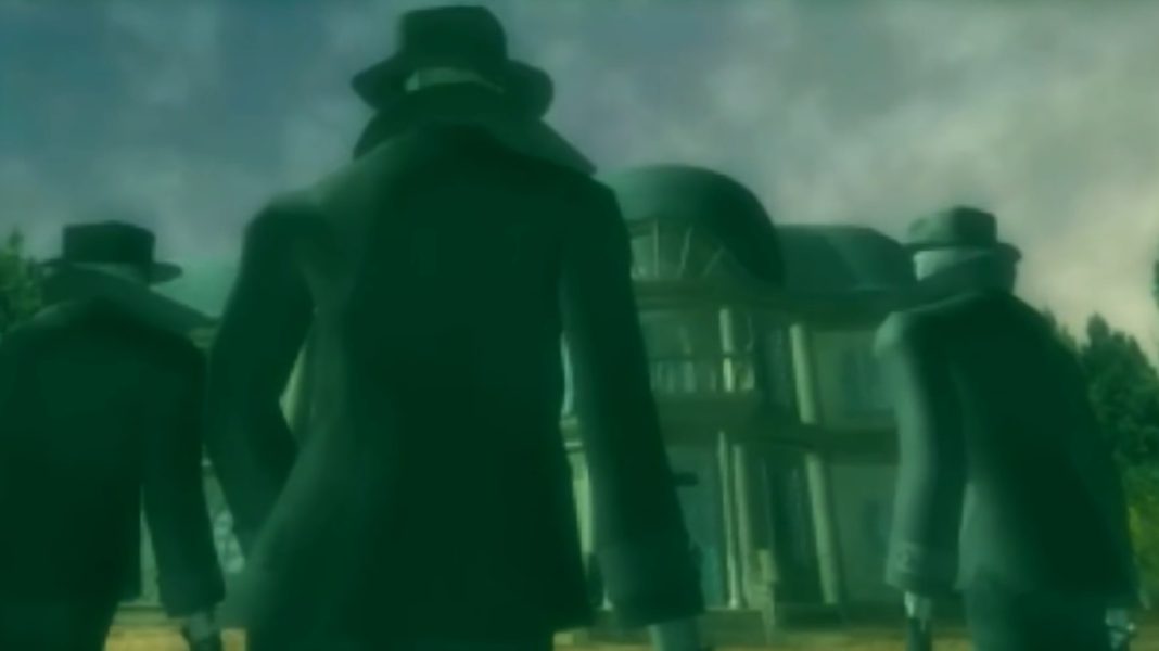 Three mysterious men approaching Rion's house in Galerians