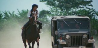 ‘Ninja Wars’ & ‘Roaring Fire’ Blu-ray Reviews: Arrow Films’ Toy Robot Video Explodes on the Scene A man on horseback rides next to a Jeep in Roaring Fire 1981