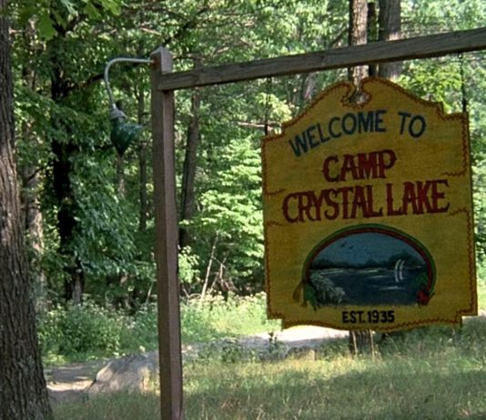 The Camp Crystal Lake sign in Friday the 13th.