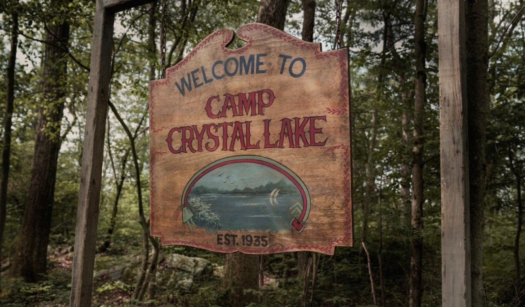 Camp Crystal Lake sign in Crystal Lake Camp Crystal Lake sign in Crystal Lake