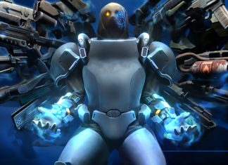 Five posing with the game's arsenal in Sprawl Zero
