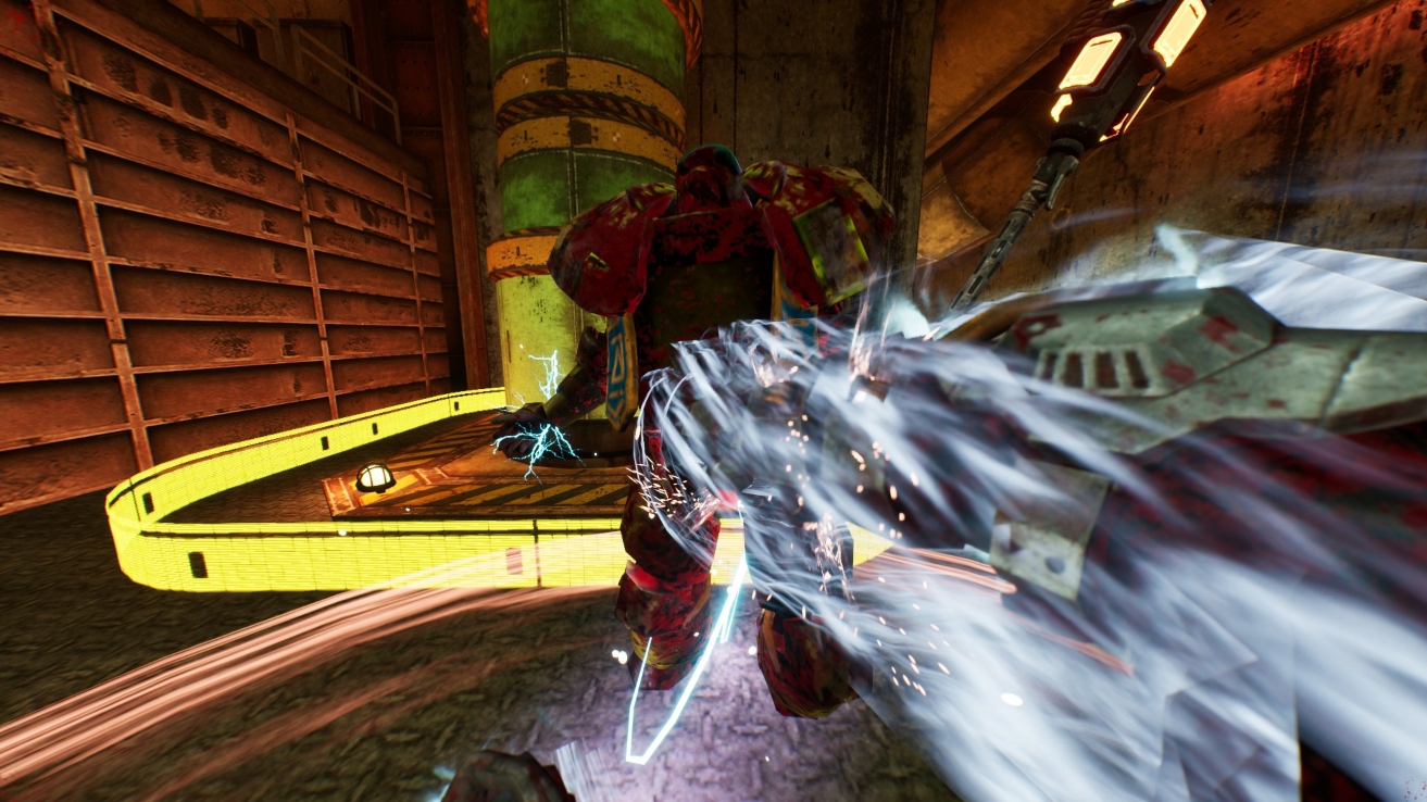 Five punching a large armored cultist in Sprawl Zero