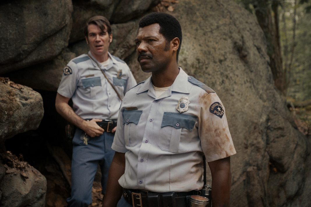 CRYSTAL LAKE -- Pictured: (l-r) Cameron Scoggins as Dorf, William Catlett as Levon -- (Photo by: Matt Infante/PEACOCK)