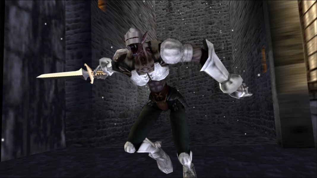 An armored vampire running towards the camera in Vampire Night